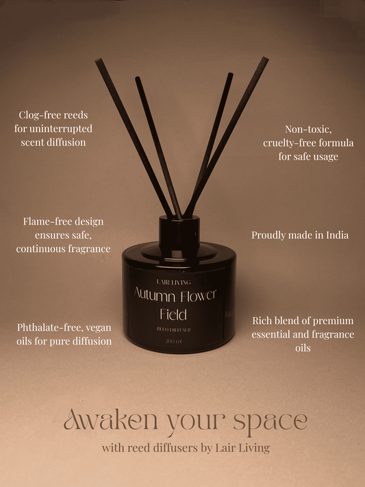 Autumn Flower Field Luxury Reed Diffuser – 100 ml & 200 ml | Lair Living - Lair living