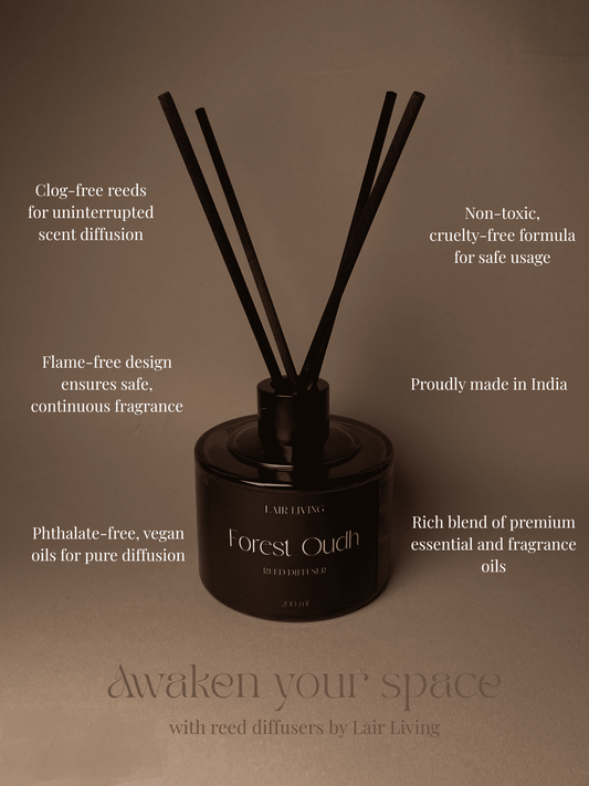 Forest Oudh Luxury Reed Diffuser – 100 ml & 200 ml | Lair Living - Lair living