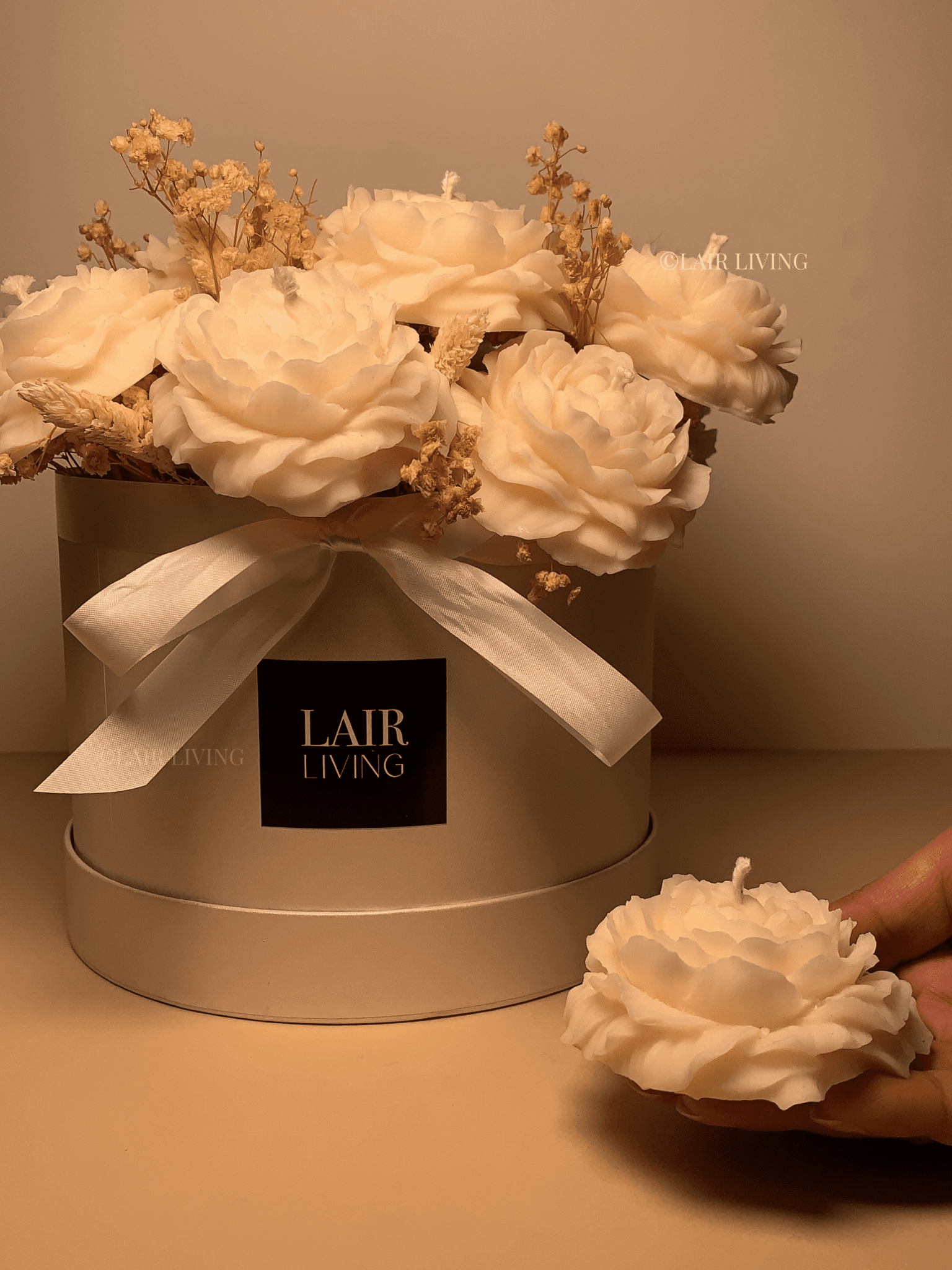 Peony Candle Flower Bouquet (Large) - Lair living