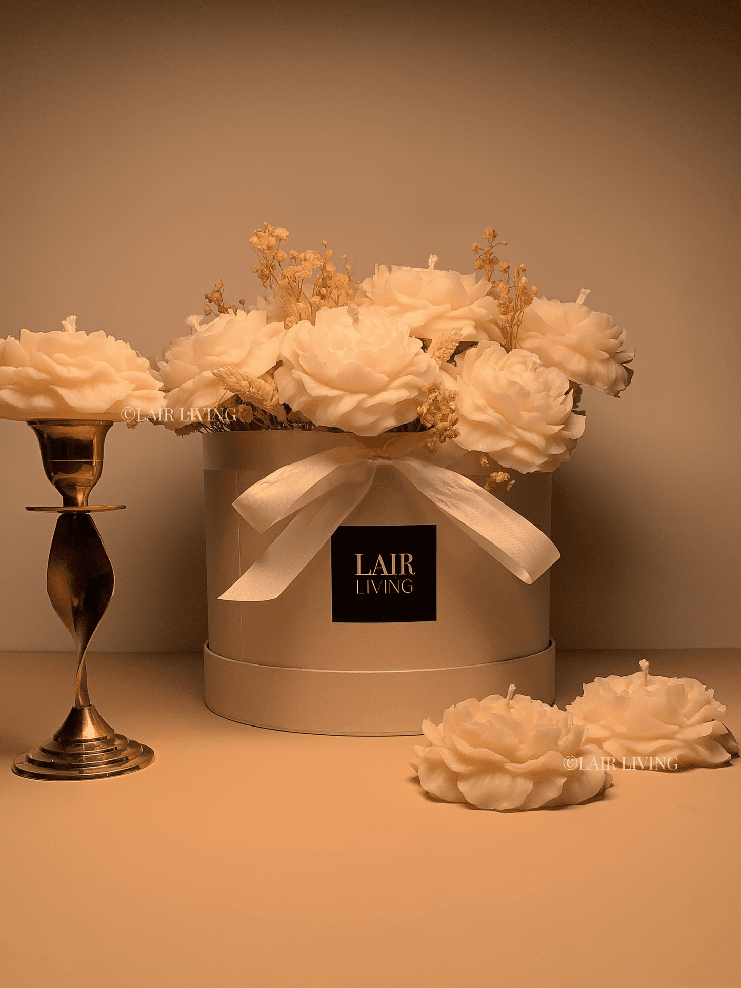 Peony Candle Flower Bouquet (Large) - Lair living