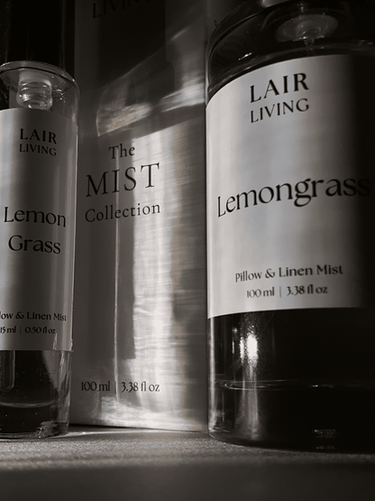 Lemongrass Pillow & Linen Mist Spray | Uplifting Citrus Linen Spray – The Mist Collection by Lair Living - Lair living