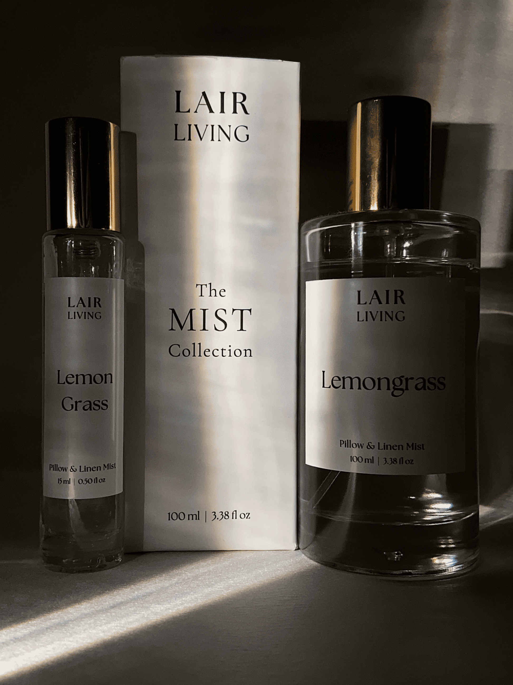 Lemongrass Pillow & Linen Mist Spray | Uplifting Citrus Linen Spray – The Mist Collection by Lair Living - Lair living