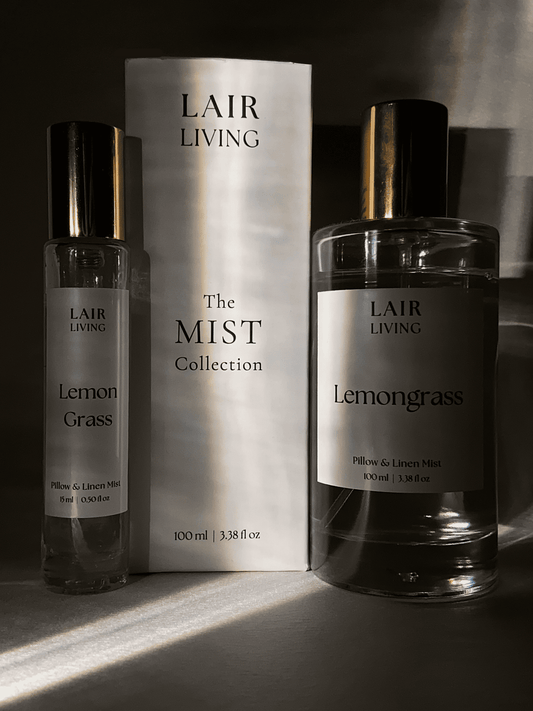 Lemongrass Pillow & Linen Mist Spray | Uplifting Citrus Linen Spray – The Mist Collection by Lair Living - Lair living